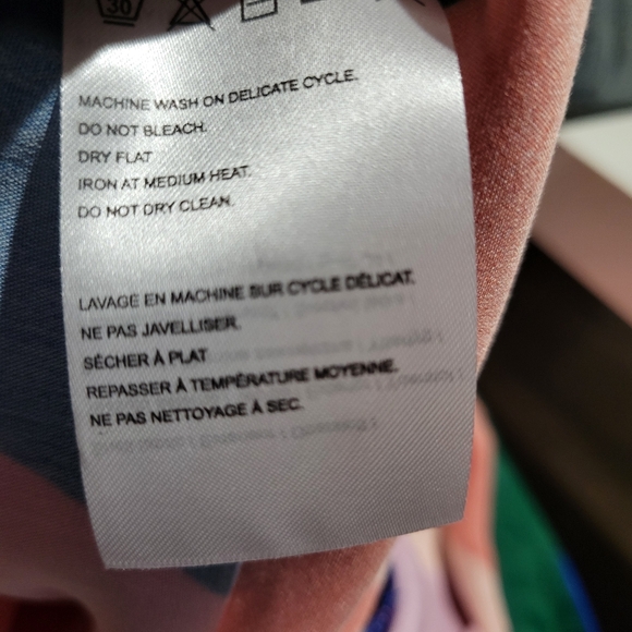 Farm Rio abstract bright print wide leg pants size L work date night  va… - Picture 10 of 10